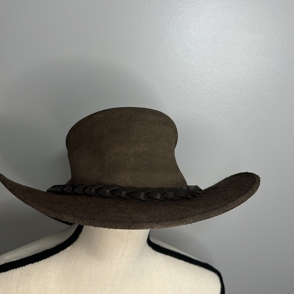 Oztrala Men’s Dark Brown Premium Leather Collection Suede Hat Sz M/L (NWT) - Picture 5 of 10